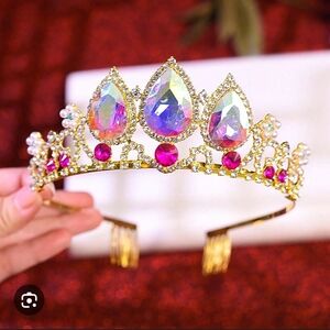 Tiara Gold and Pink Kids Accessory